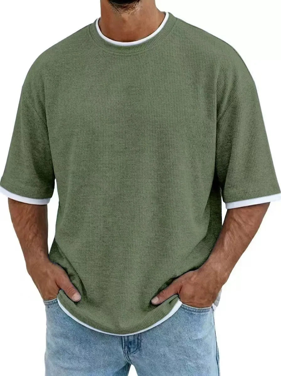 Men's Casual Waffle Knit T-Shirt