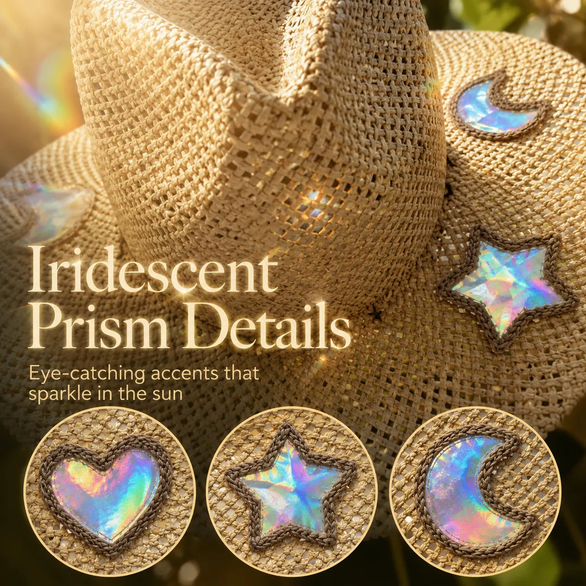Suncatcher Cowgirl Straw Prism Hat