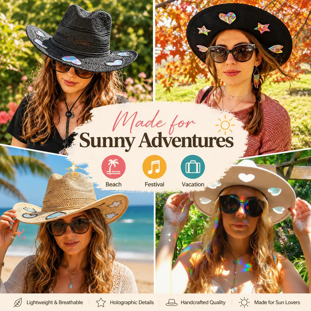 Suncatcher Cowgirl Straw Prism Hat