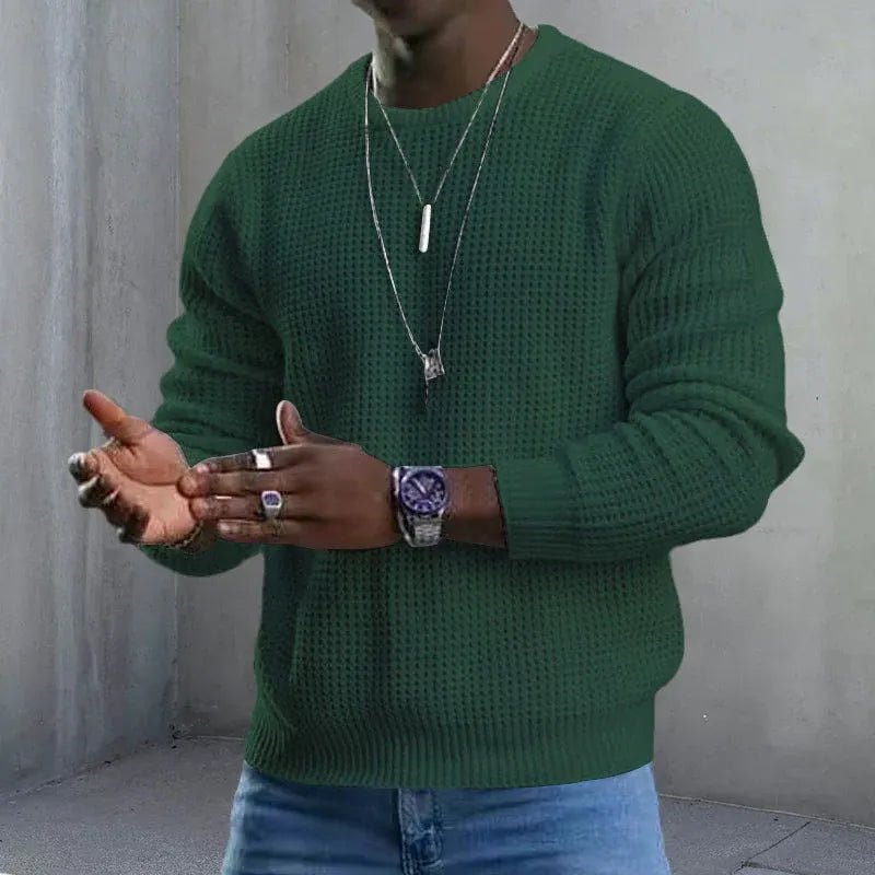 Men's Premium Crewneck Sweater – Soft Classic Long Sleeve Pullover with Ribbed Trim
