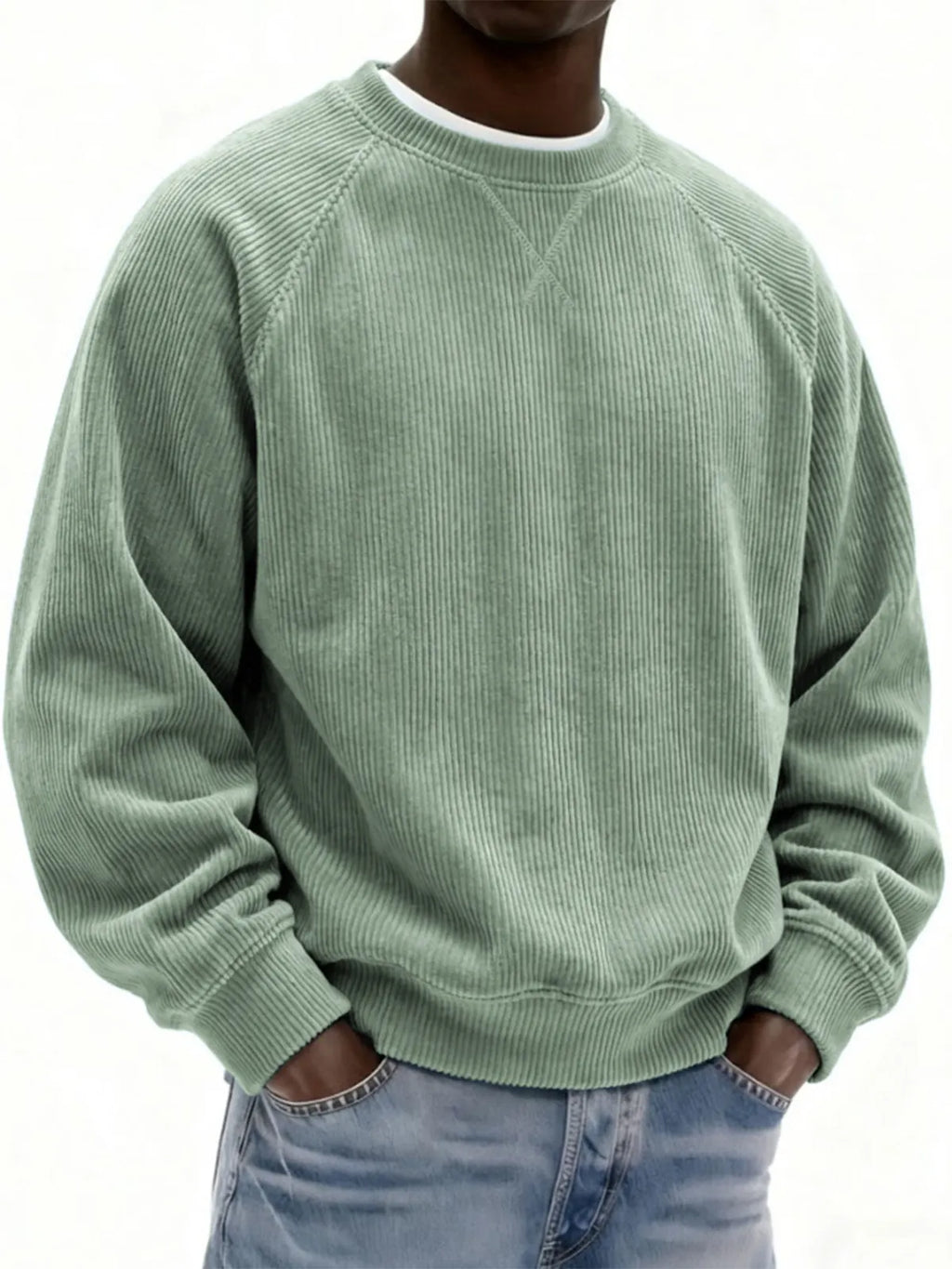 ⏳LAST DAY 66% OFF! 🔥Men's Corduroy Casual Crew Neck Sweatshirt