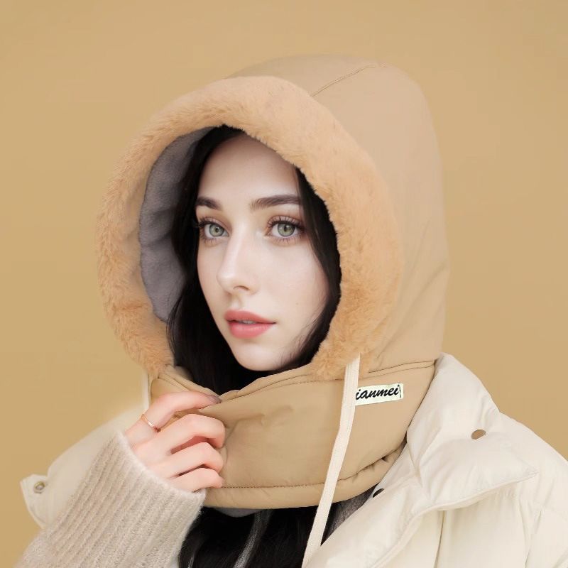 Verdickte Thermomütze mit Plüschfutter und Gesichtsmaske für Damen und Herren