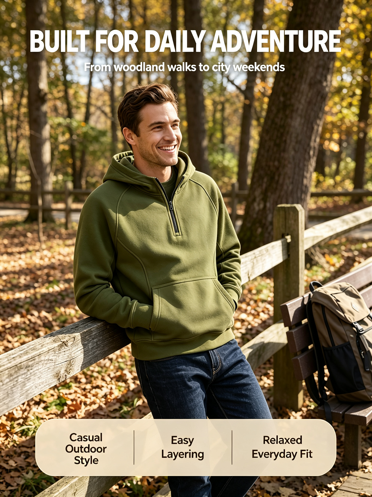 Outdoor Soft Fleece Pullover Hoodie for Men