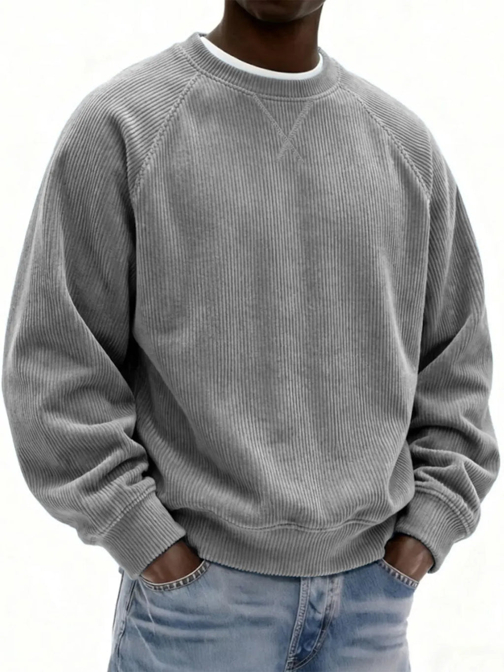 ⏳LAST DAY 66% OFF! 🔥Men's Corduroy Casual Crew Neck Sweatshirt