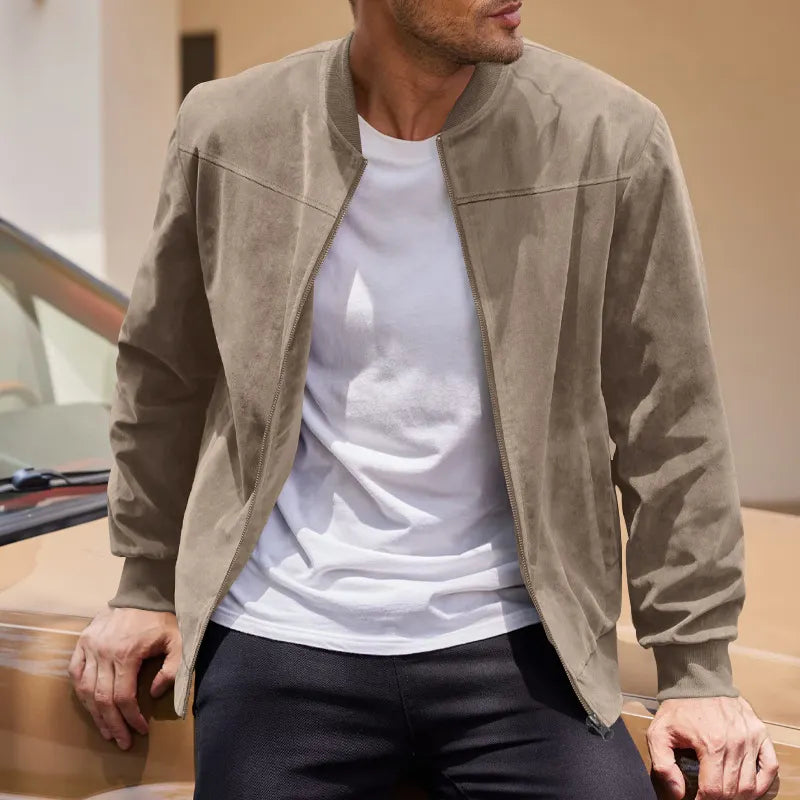 🎒 LIMITED‑TIME 77% OFF! ⚡ Vintage Suede Bomber Jacket – Premium Suede Fabric, Classic Fit, Retro Style ✨