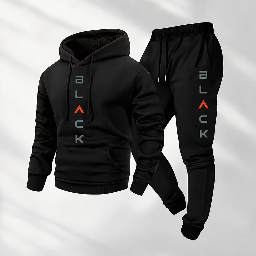 Men's Casual Athletic Hoodie & Jogger Pants 2-Piece Set