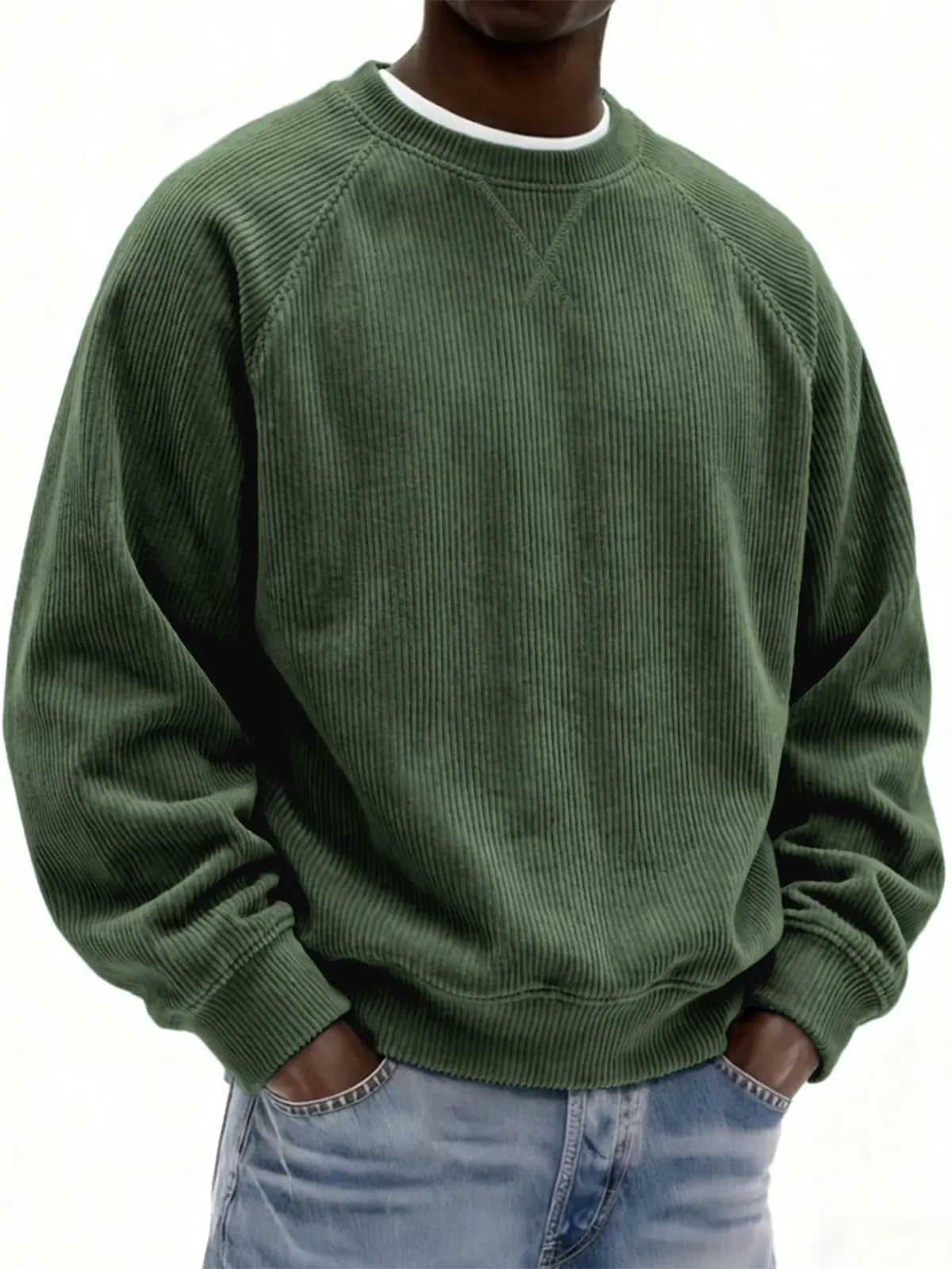 ⏳LAST DAY 66% OFF! 🔥Men's Corduroy Casual Crew Neck Sweatshirt