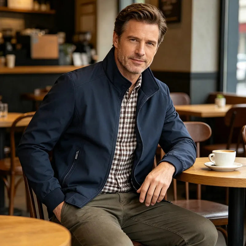 🧥 50% RABATT! 🔥 Herren Stehkragen-Jacke – Warmes & Gemütliches Karomuster-Futter, Strapazierfähig & Perfekt Für Kühle Tage 🧣