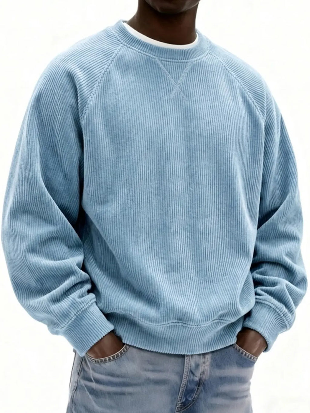 ⏳LAST DAY 66% OFF! 🔥Men's Corduroy Casual Crew Neck Sweatshirt