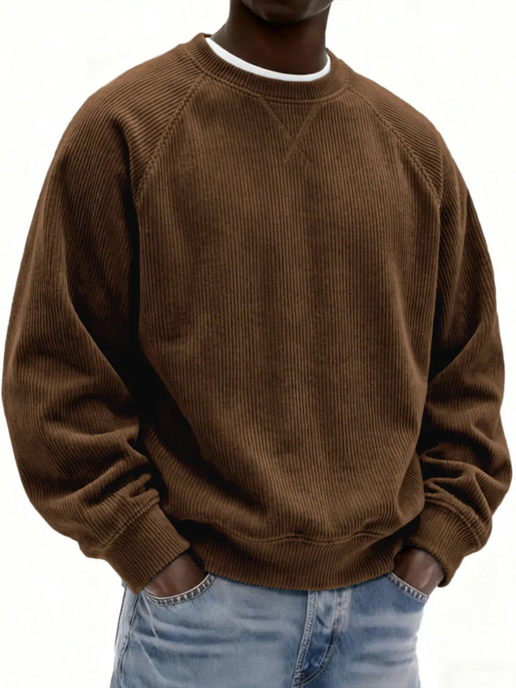 ⏳LAST DAY 66% OFF! 🔥Men's Corduroy Casual Crew Neck Sweatshirt