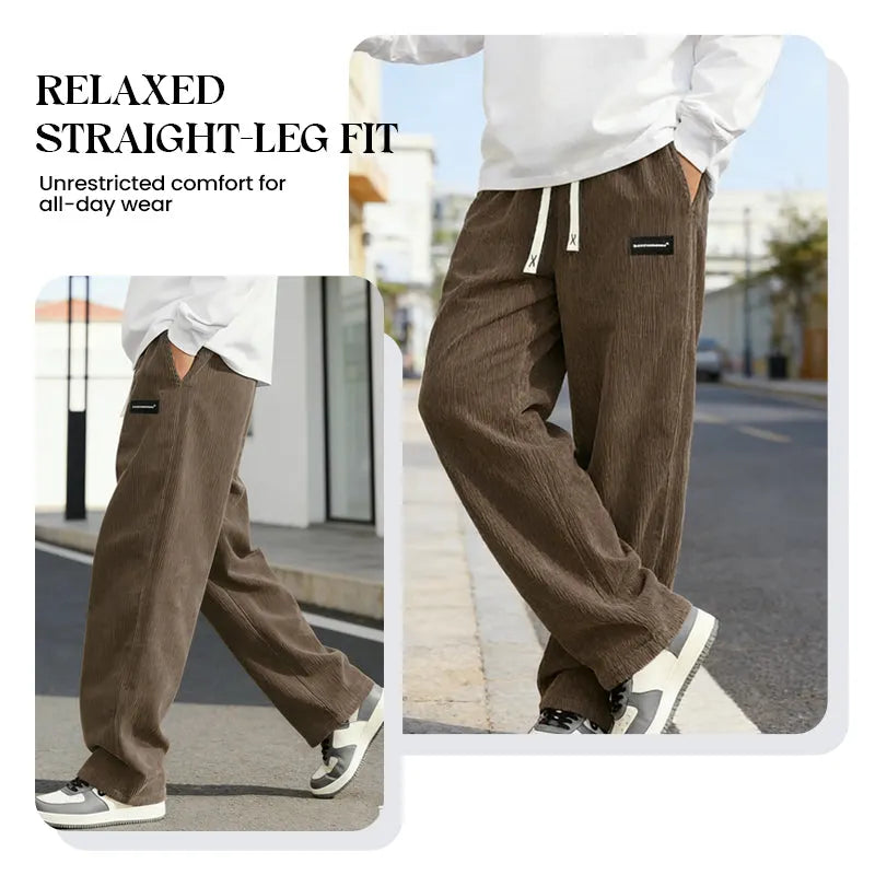 🔥Solange der Vorrat reicht 40 % Rabatt!🎉Herrenhose mit lockerer Passform, Kordelzug und Taschen