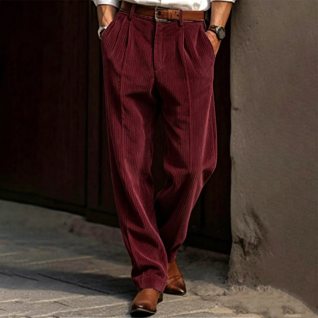 Men's Casual Solid-Color Corduroy Pants