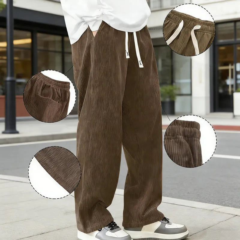 🔥Solange der Vorrat reicht 40 % Rabatt!🎉Herrenhose mit lockerer Passform, Kordelzug und Taschen
