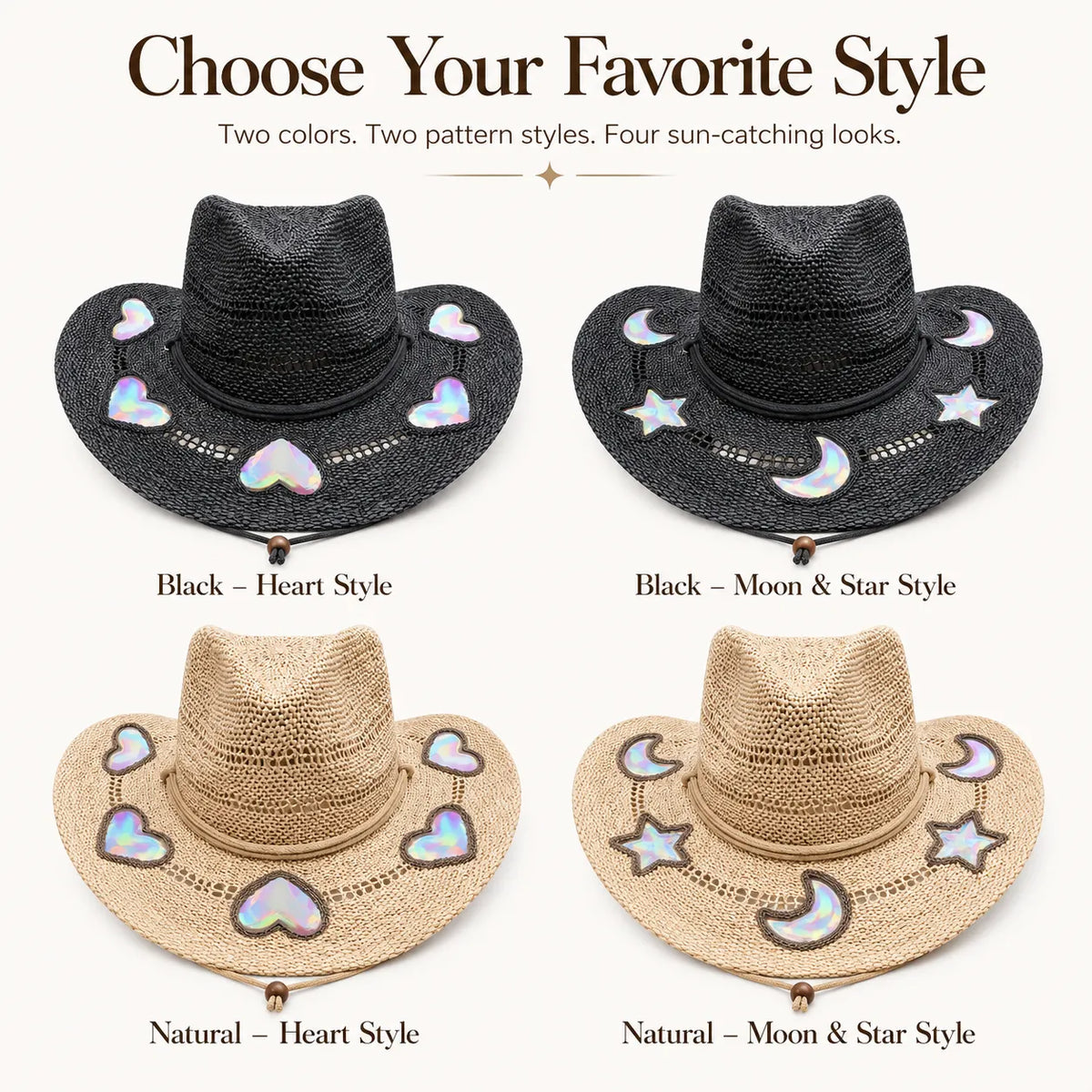 Suncatcher Cowgirl Straw Prism Hat