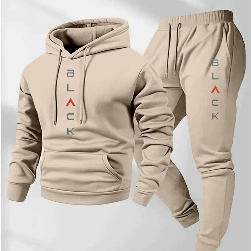 Men's Casual Athletic Hoodie & Jogger Pants 2-Piece Set