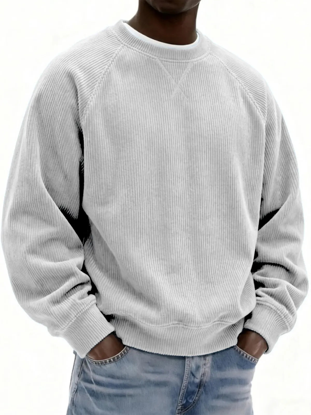 ⏳LAST DAY 66% OFF! 🔥Men's Corduroy Casual Crew Neck Sweatshirt
