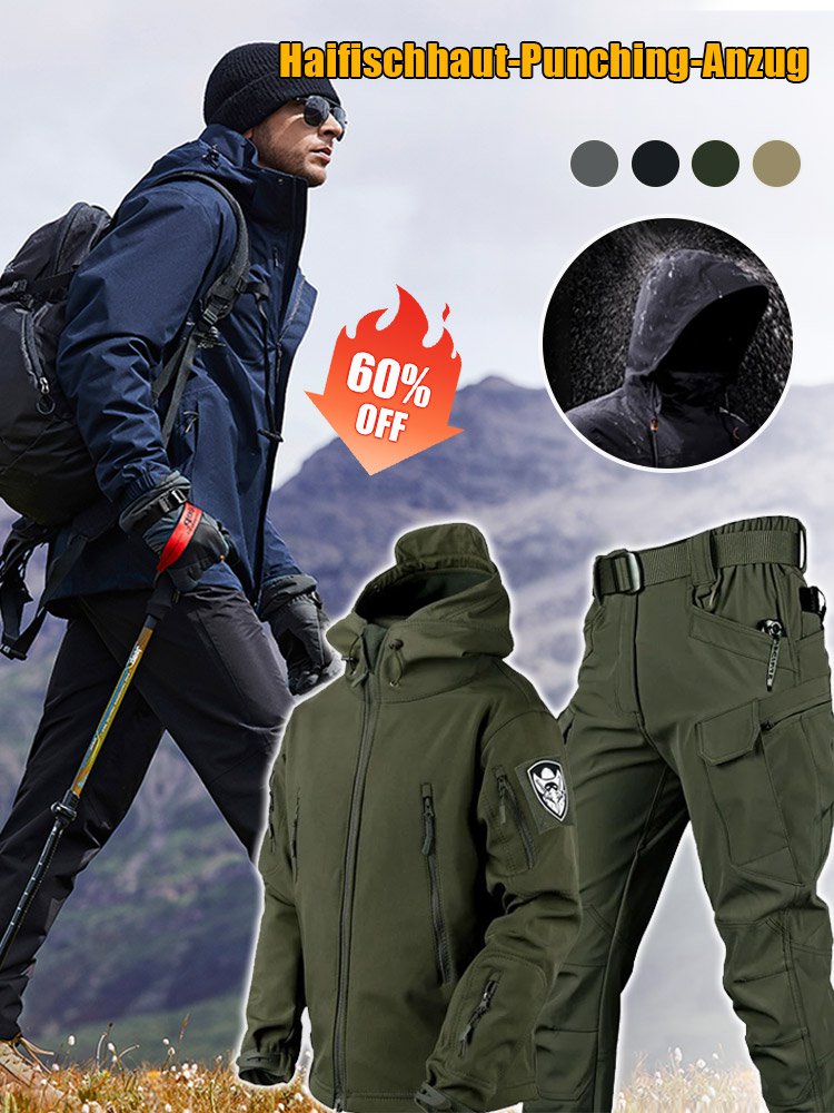 Taktisches Softshell-Jacken- und Hosen-Set • Wasserdicht • Winddicht • Isoliert • Für Winter und Geländeeinsatz geeignet