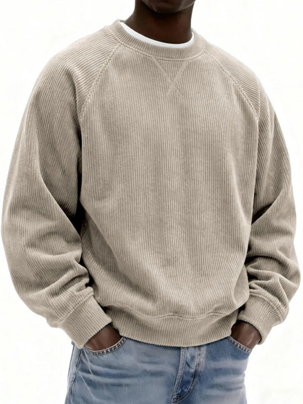 ⏳LAST DAY 66% OFF! 🔥Men's Corduroy Casual Crew Neck Sweatshirt