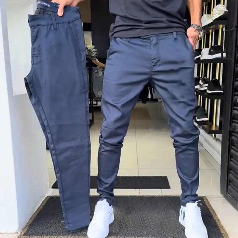 🔍 Herren Einfarbige Freizeithose schlanke Passform – Saubere Nähte & leicht kombinierbar