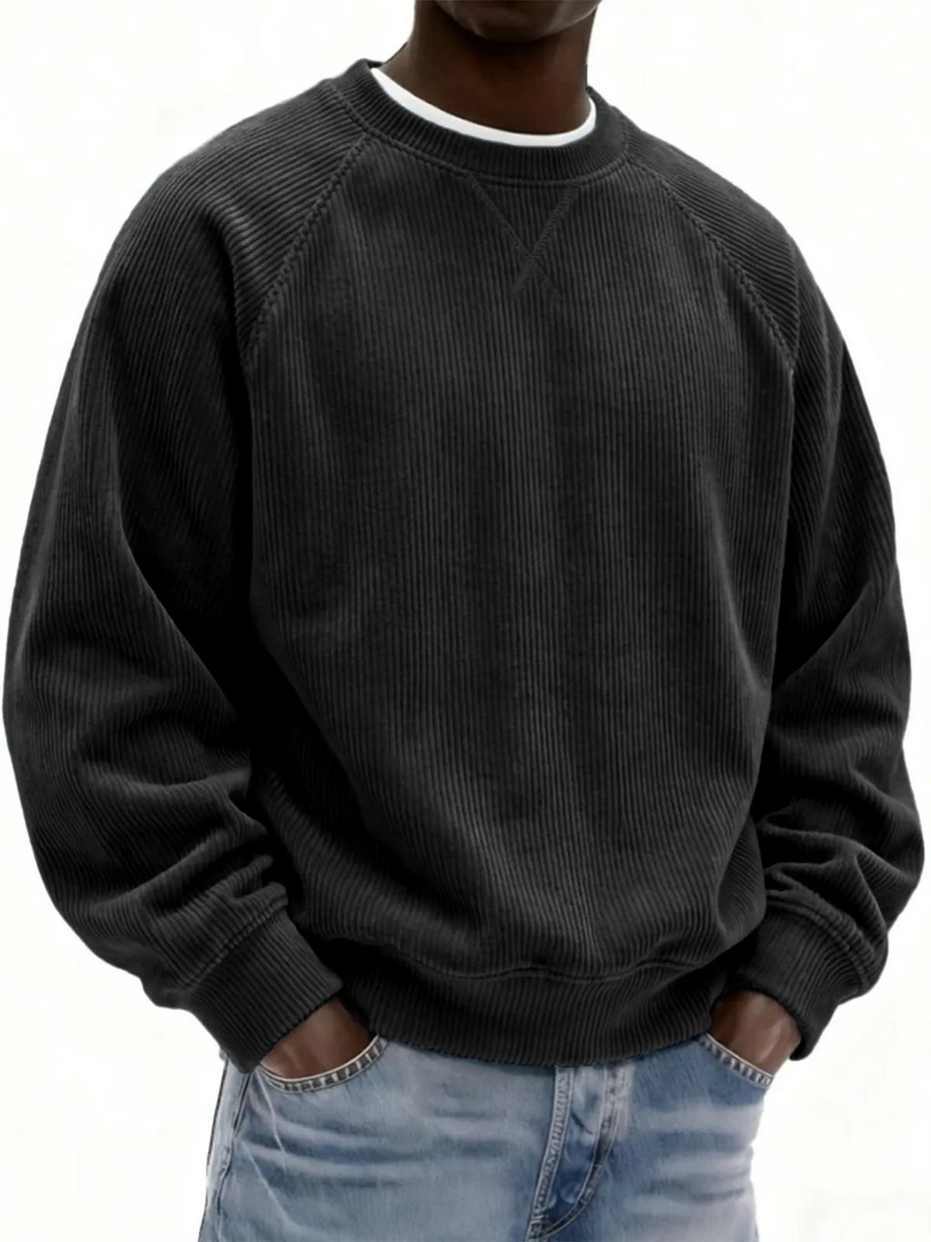 ⏳LAST DAY 66% OFF! 🔥Men's Corduroy Casual Crew Neck Sweatshirt