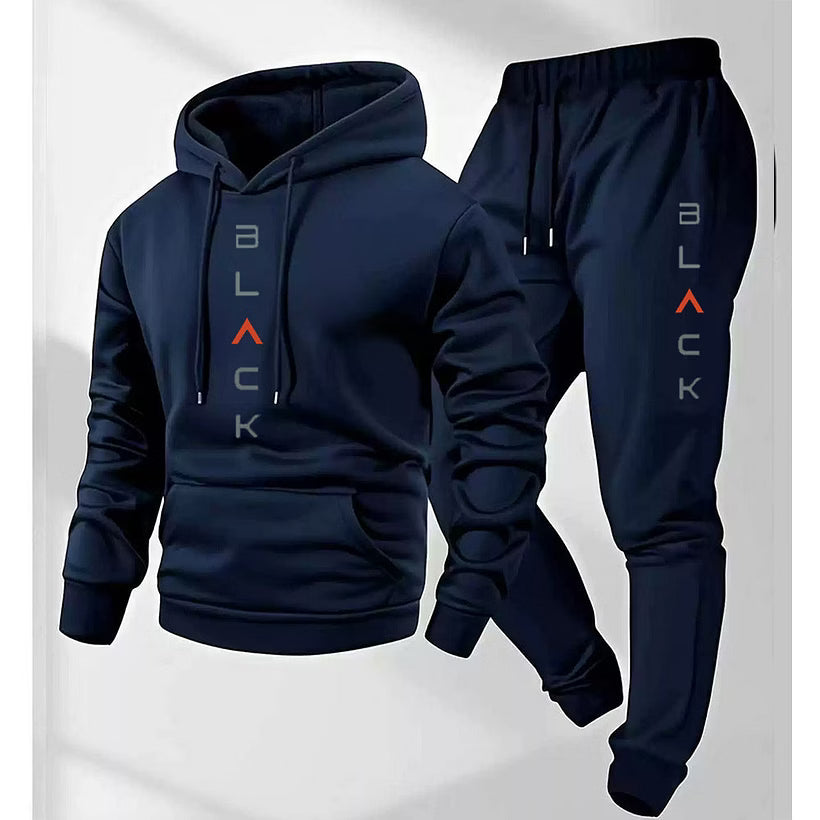 Men's Casual Athletic Hoodie & Jogger Pants 2-Piece Set