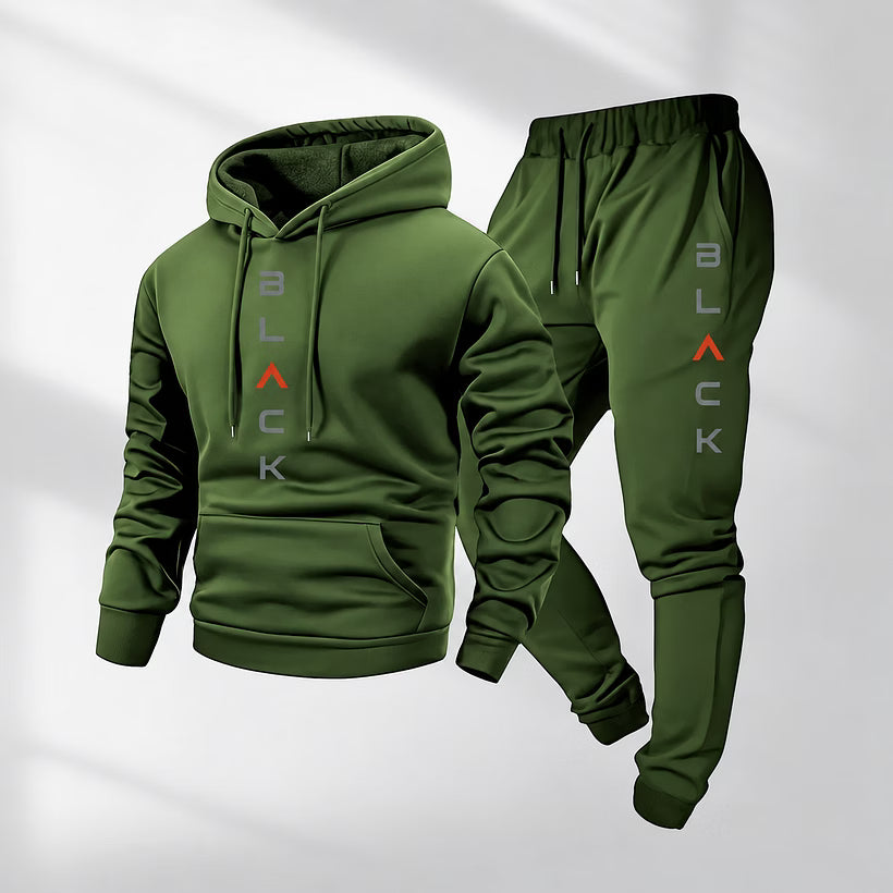 Men's Casual Athletic Hoodie & Jogger Pants 2-Piece Set